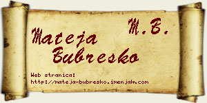 Mateja Bubreško vizit kartica